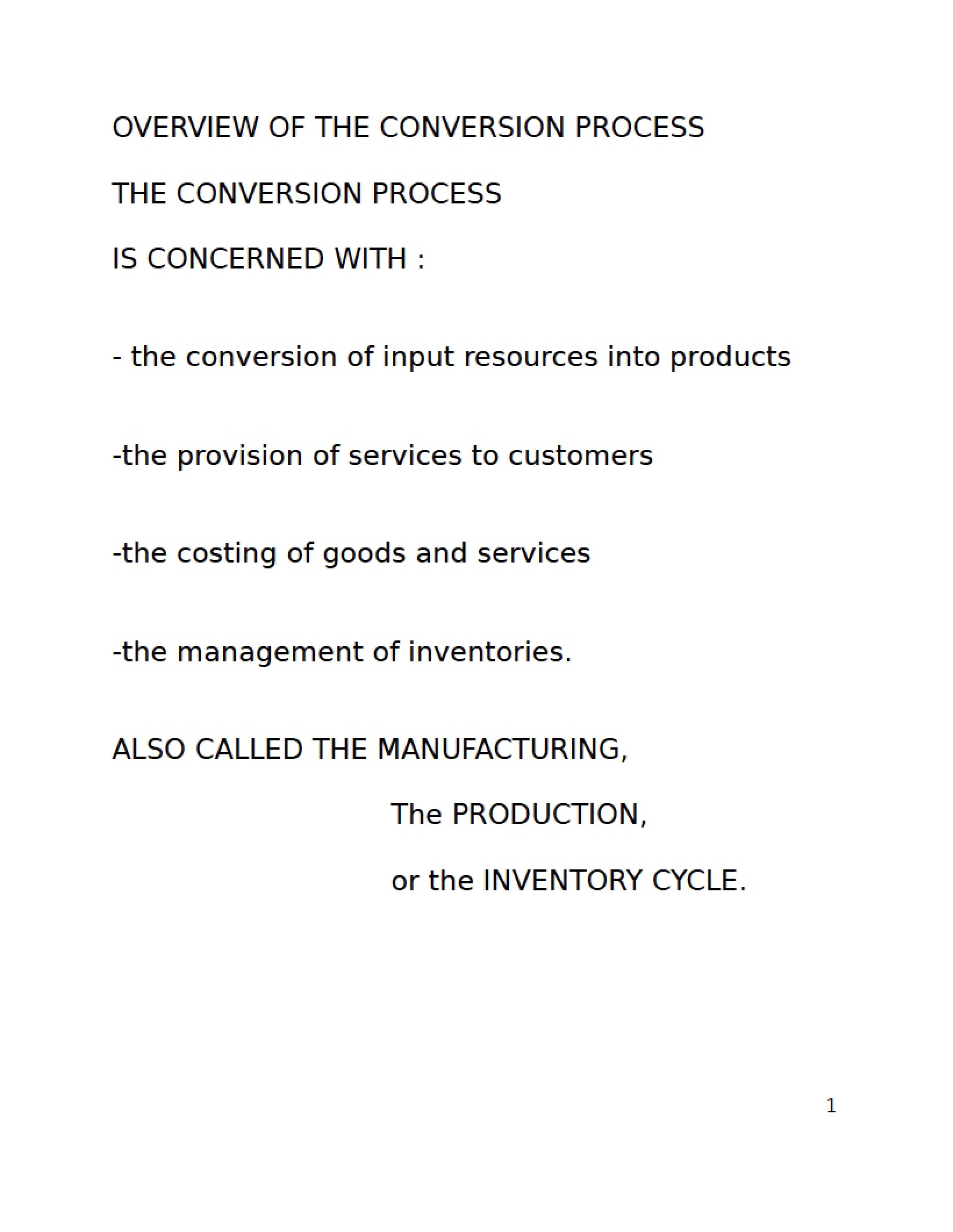 Conversion Process Overview