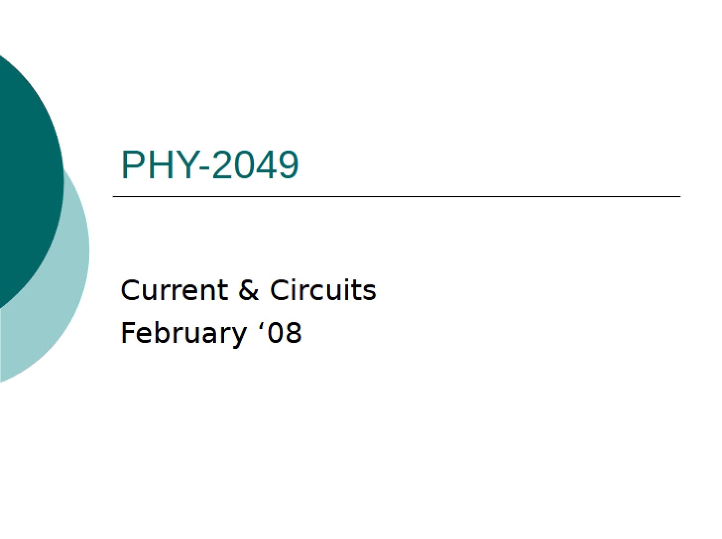 Circuits and Current