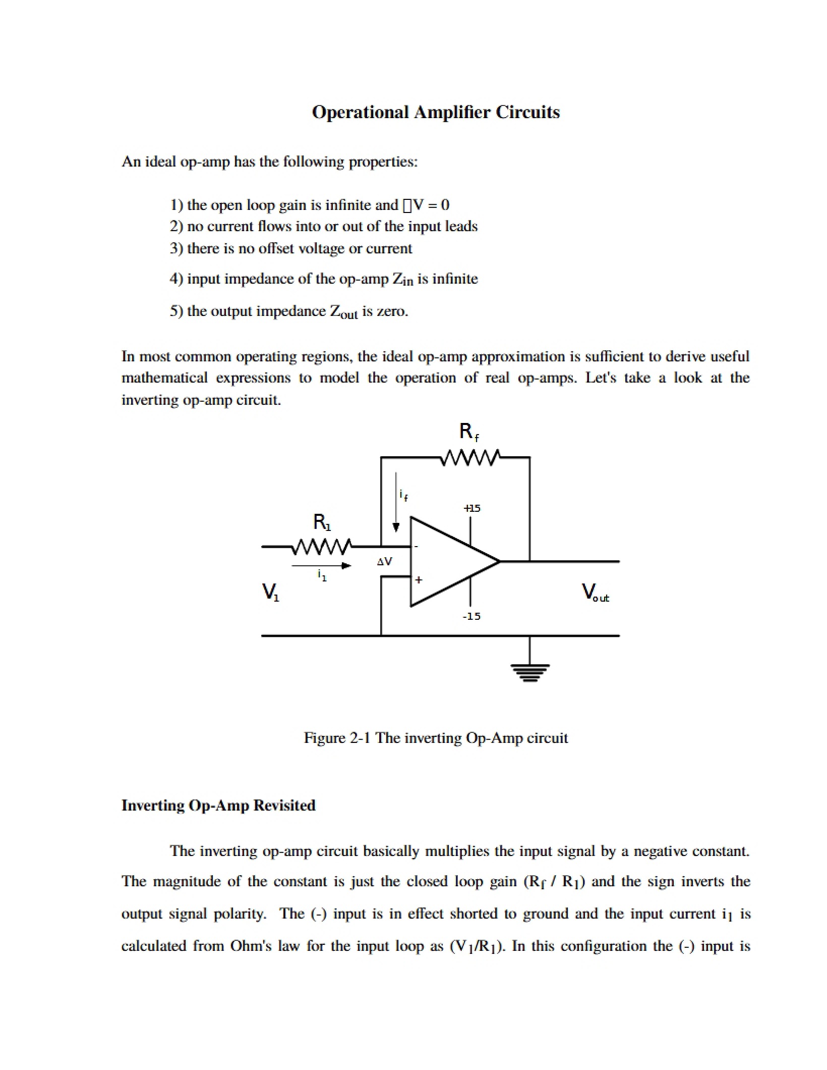 Circuits for Operational Amplifiers