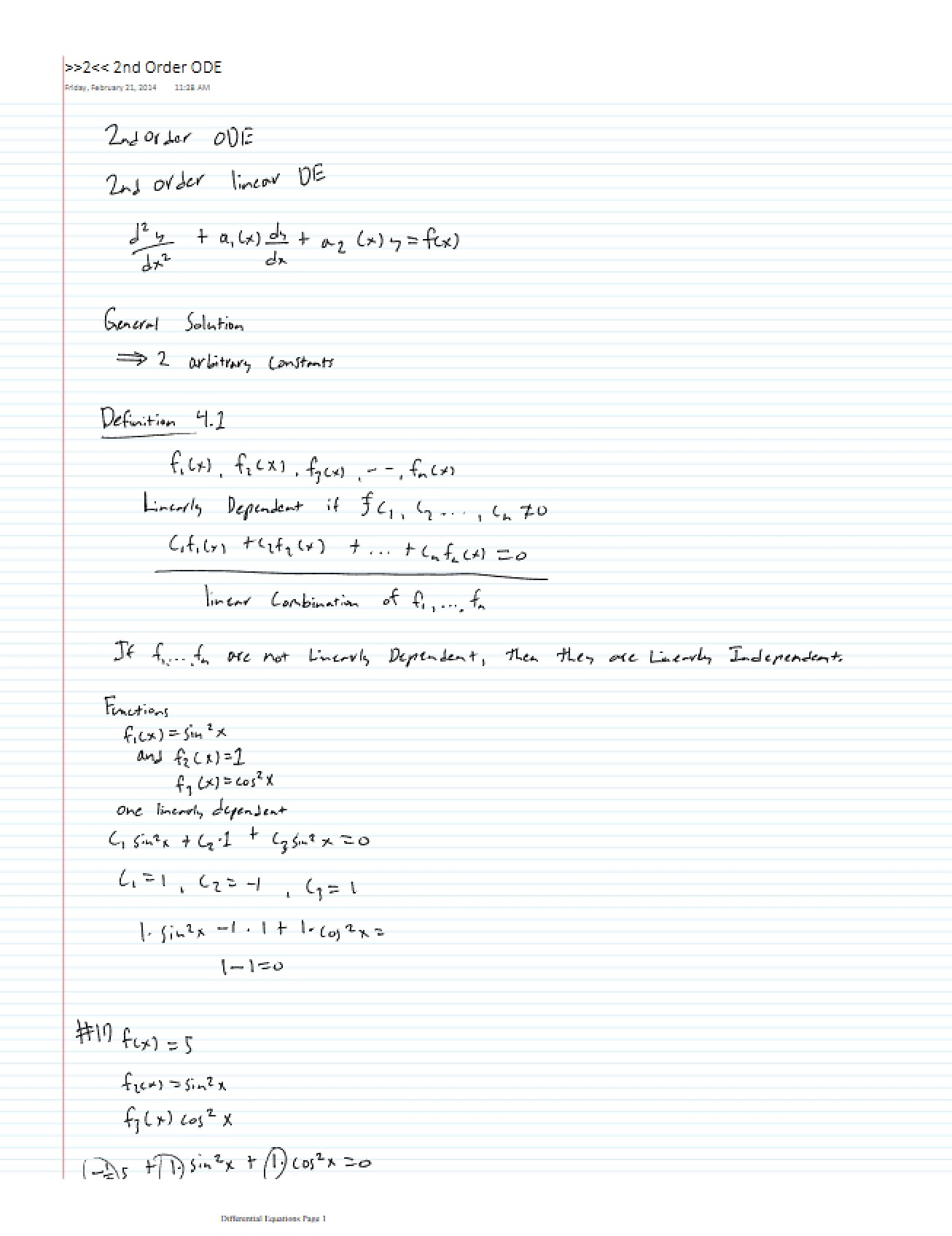 Notes on Differential Equations