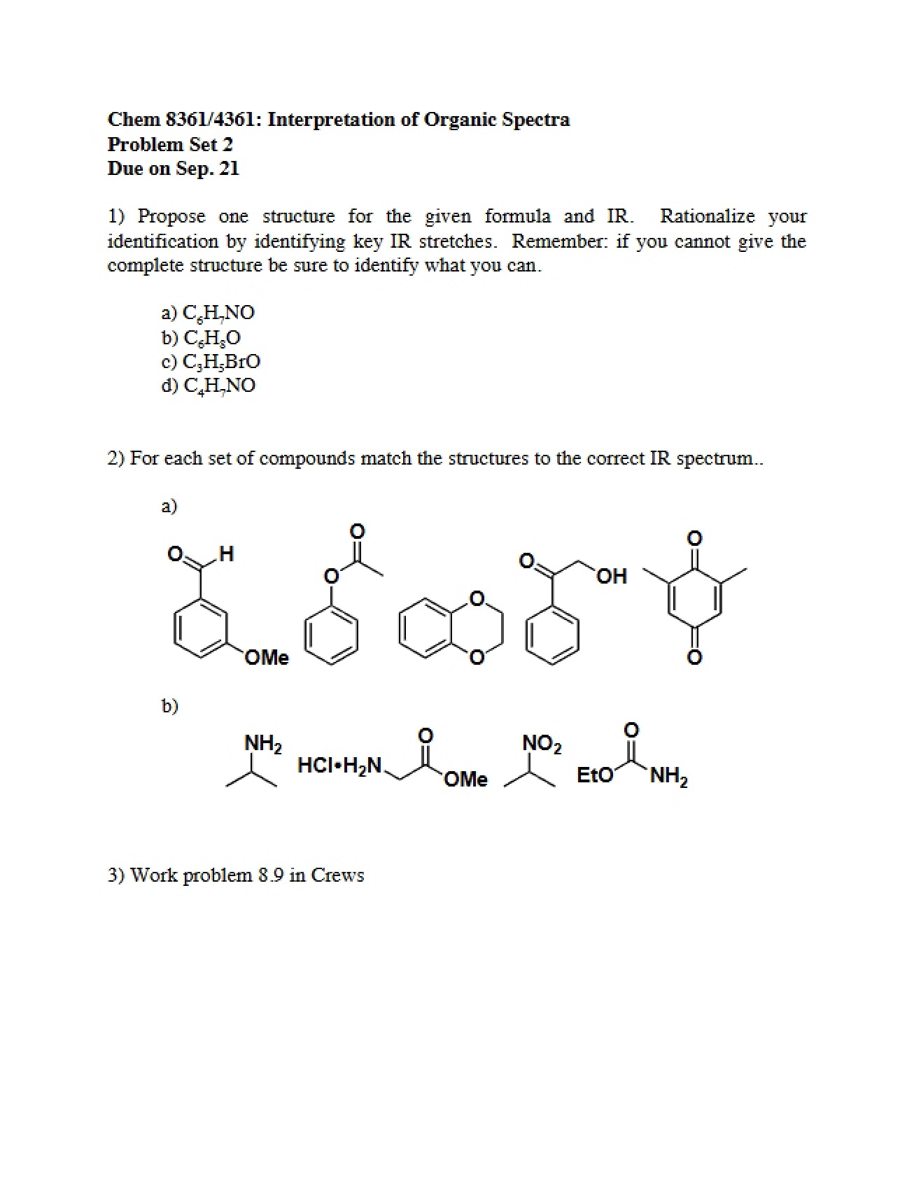 Organic Spectra Interpretation 8