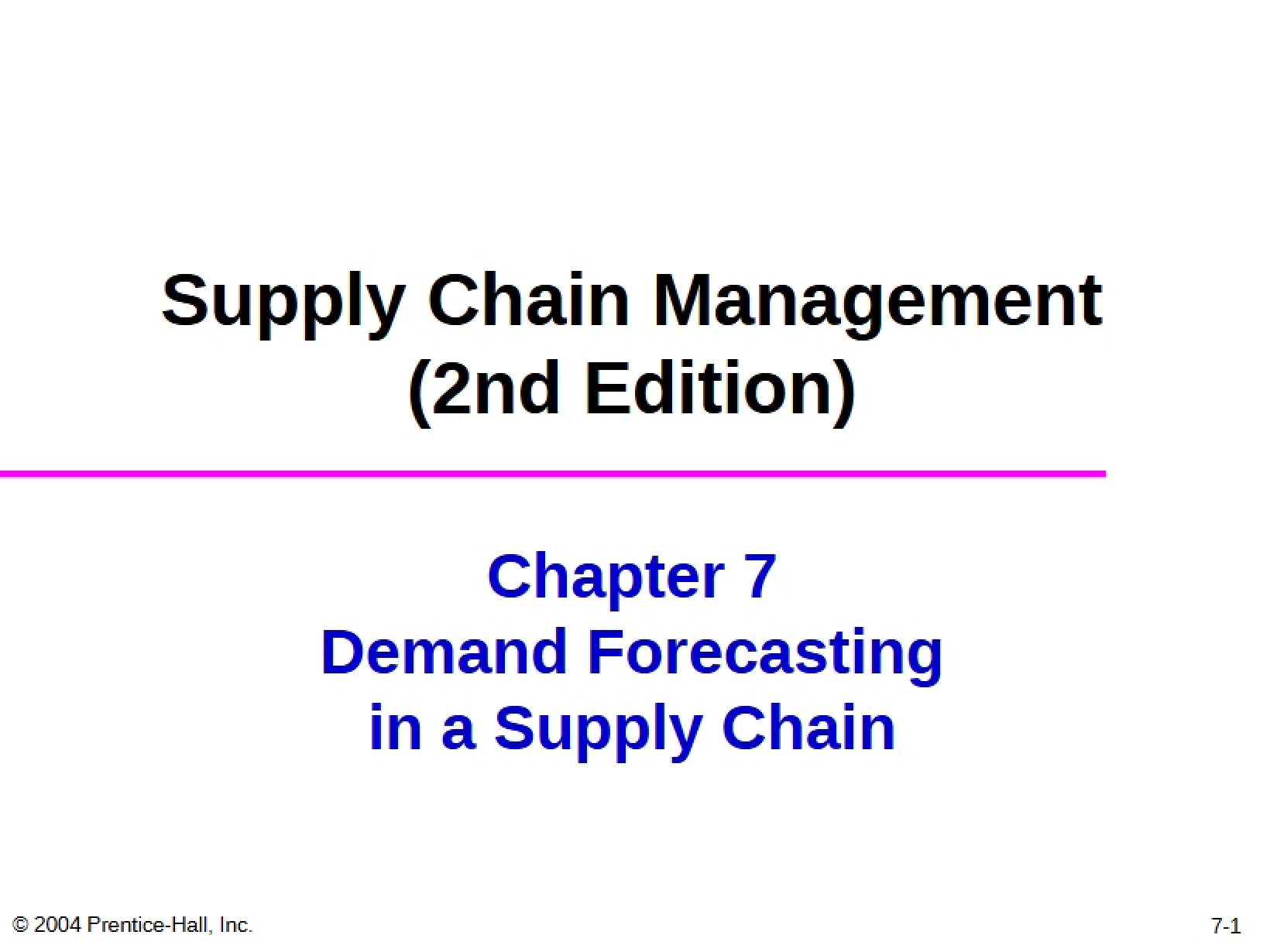 Supply Chain Demand Forecasting Chapter 7