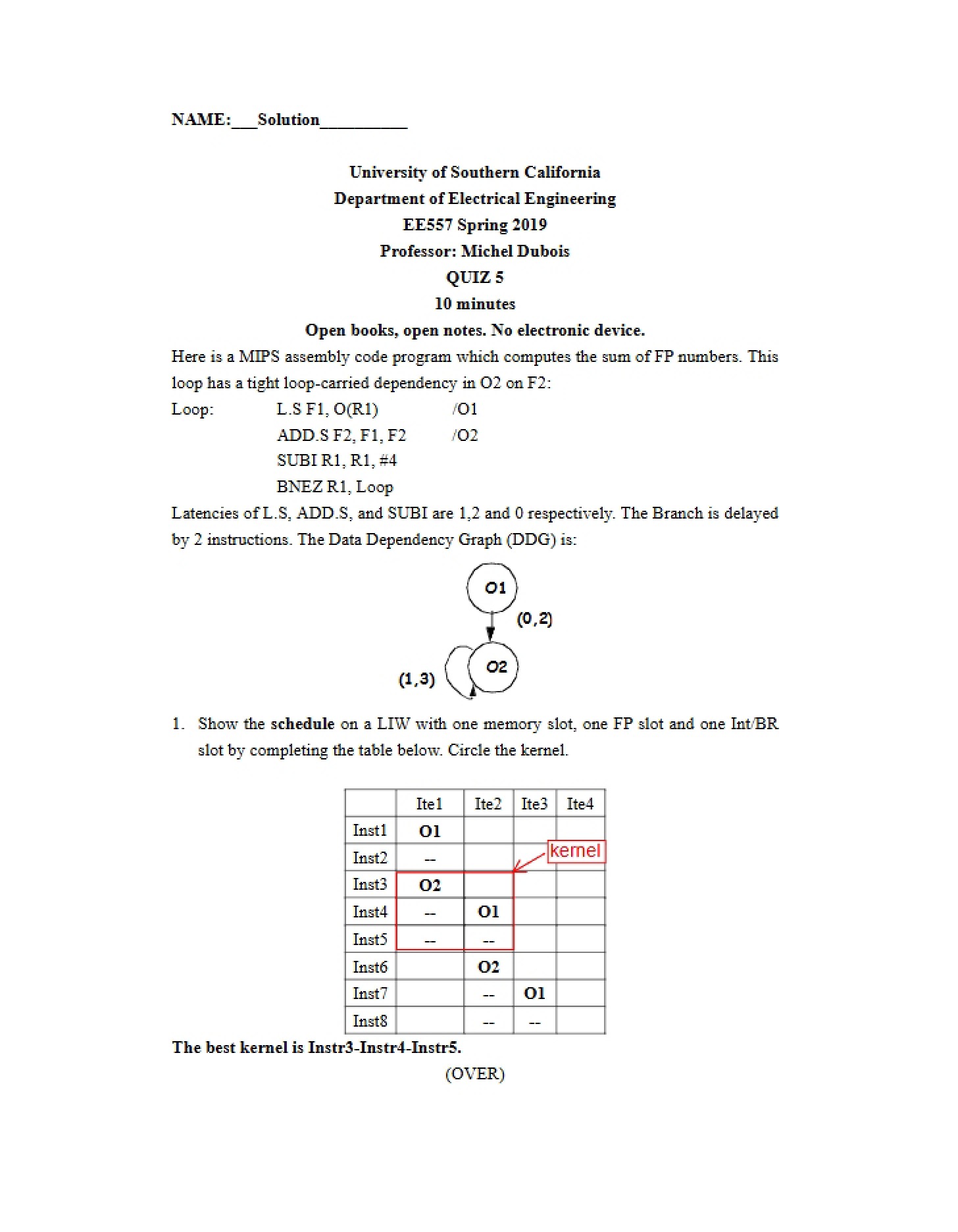Quiz Five