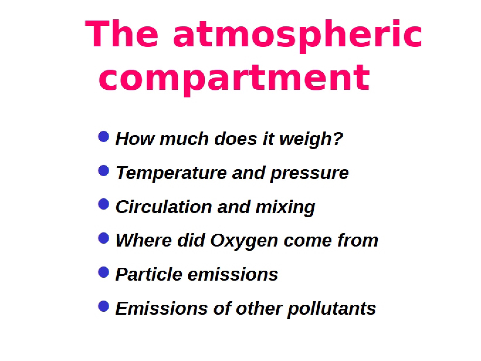 Compartment of the Atmosphere