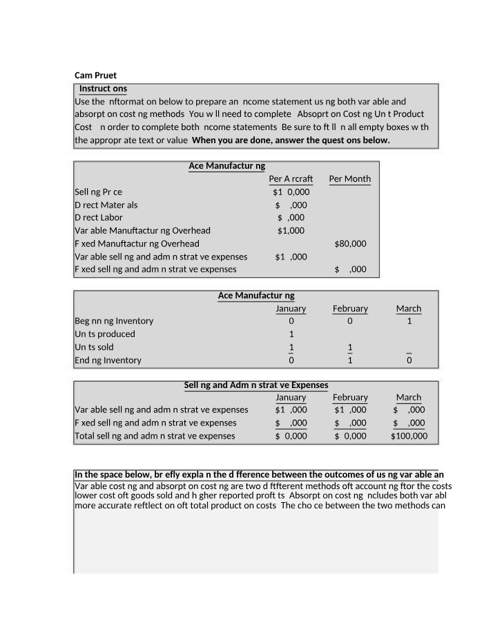Income Statement Preparation