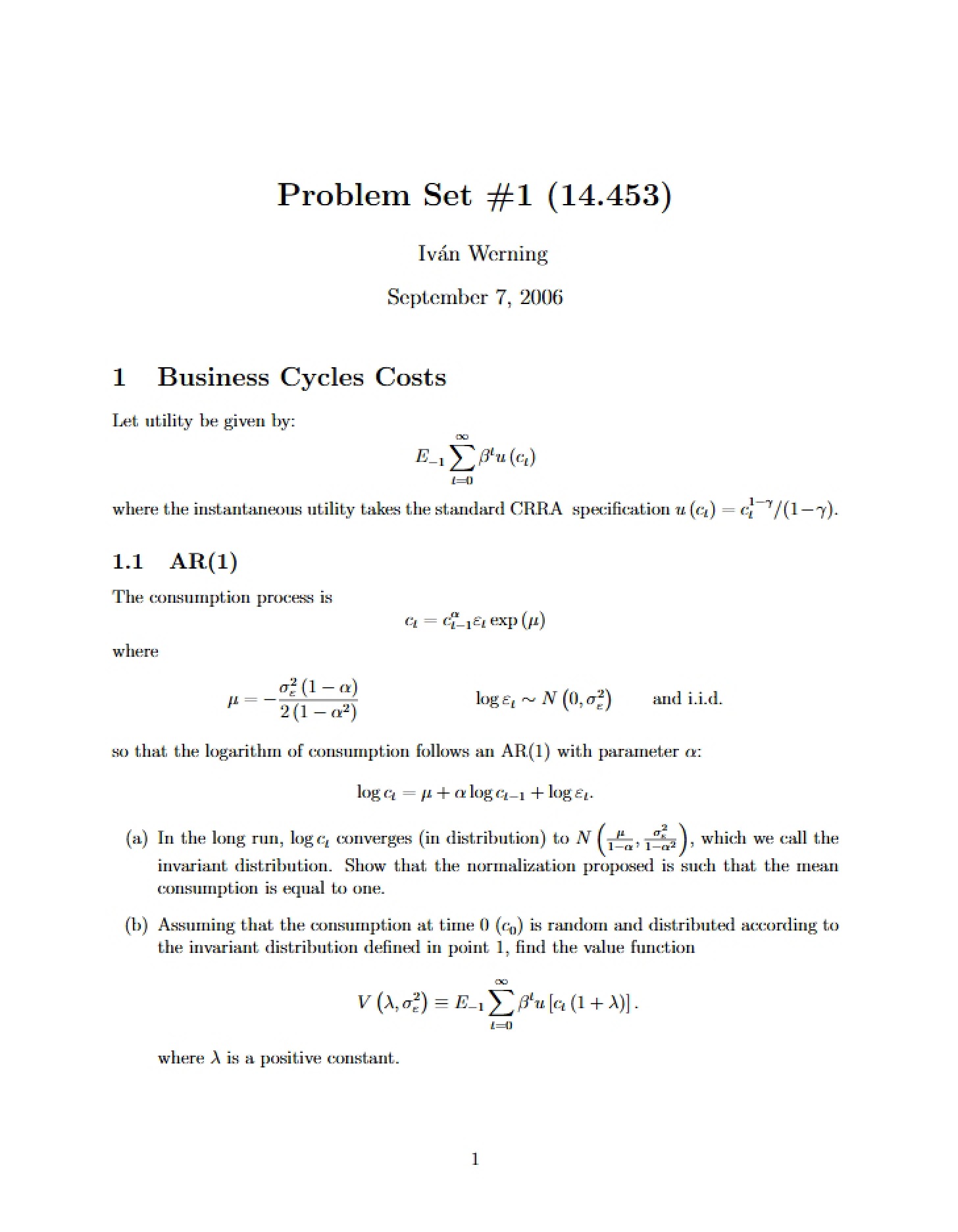 Costs of Business Cycles