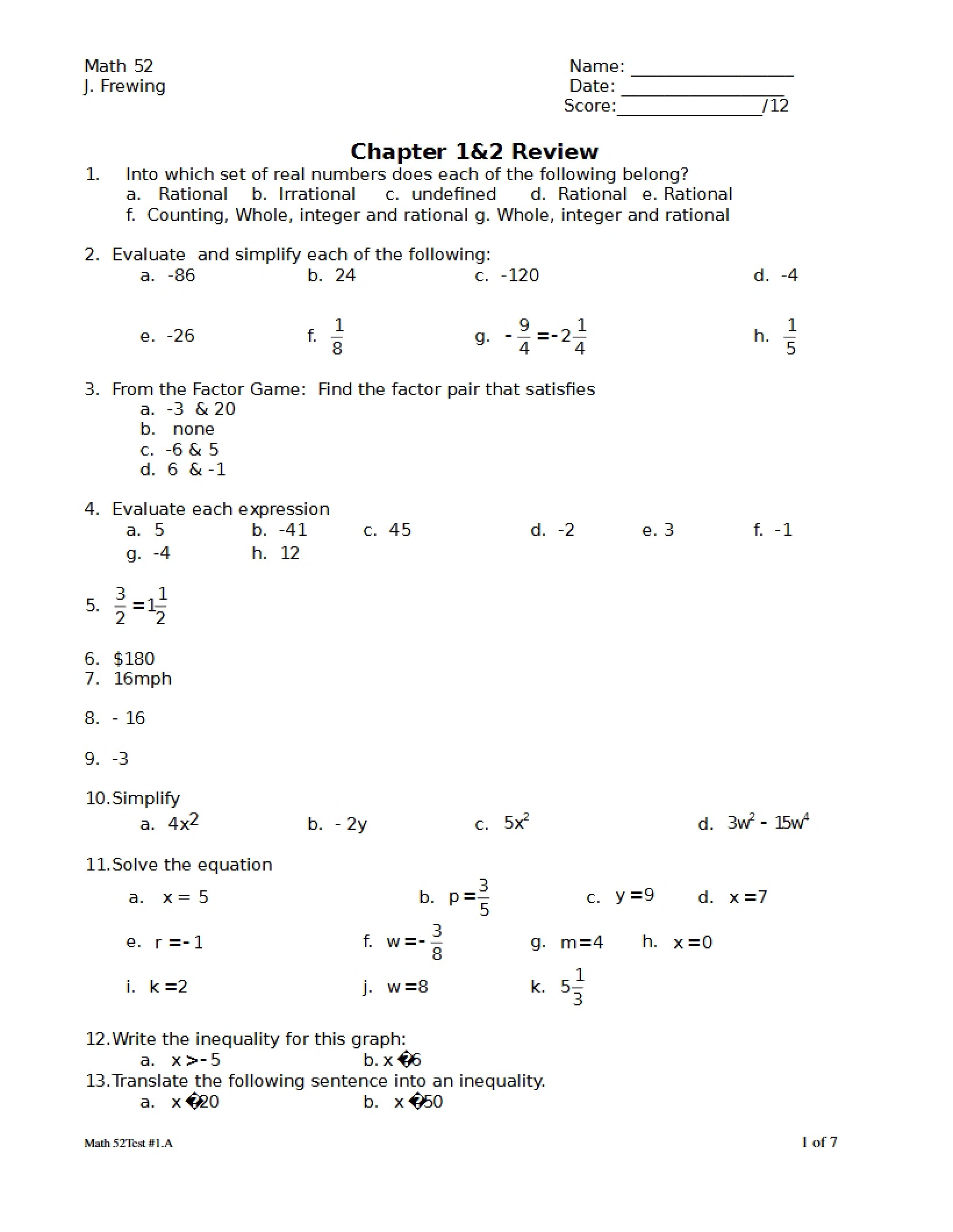 Guide for Elementary Algebra - Elementary Algebra