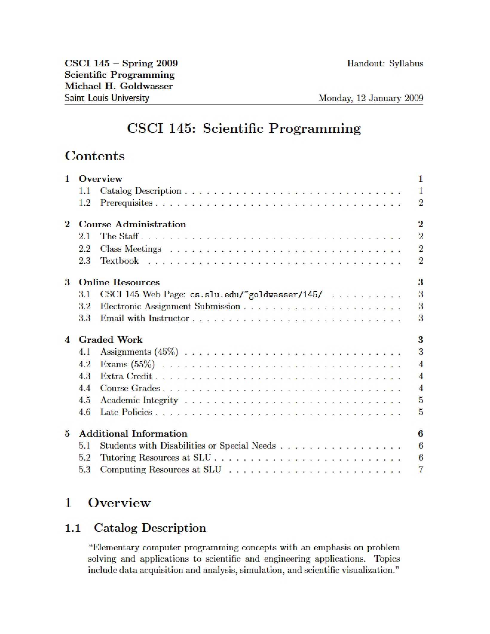 Scientific Programming Overview