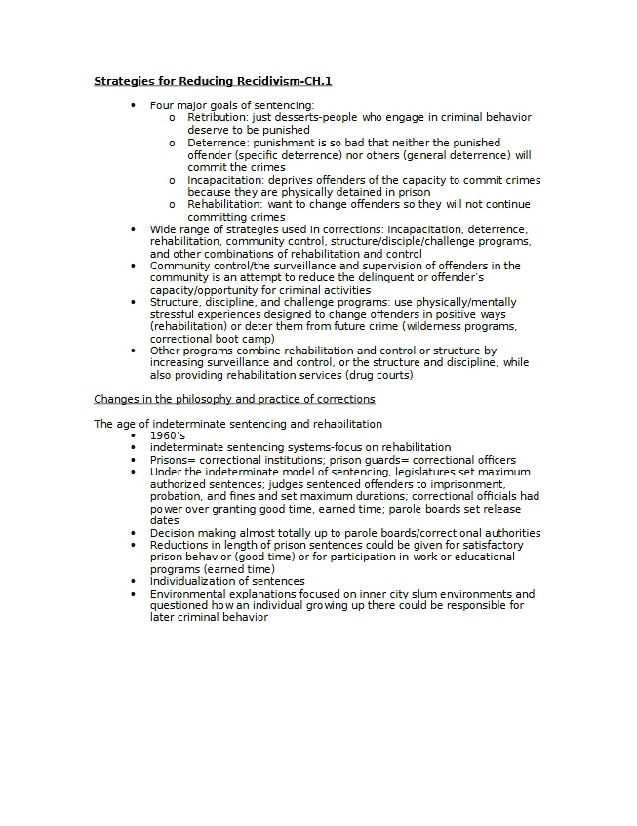 Examination of Strategies to Reduce Recidivism