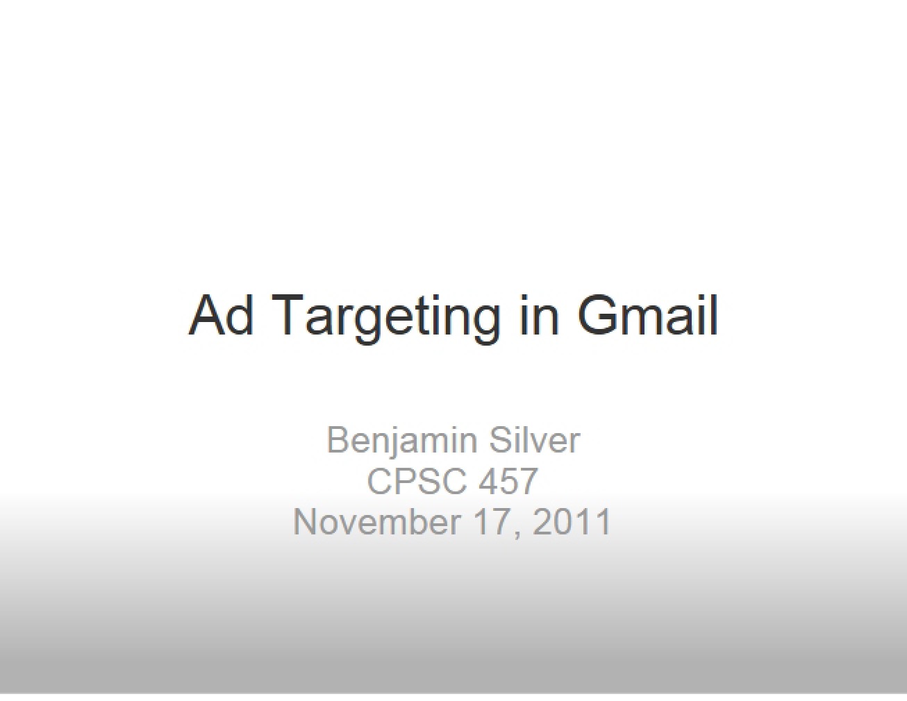 Gmail Ad Targeting