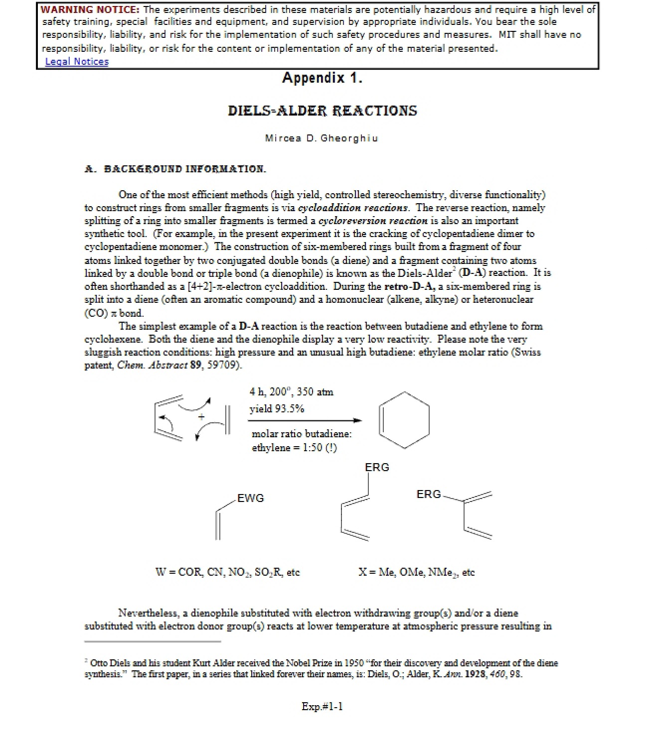 Reactions: Diels-Alder