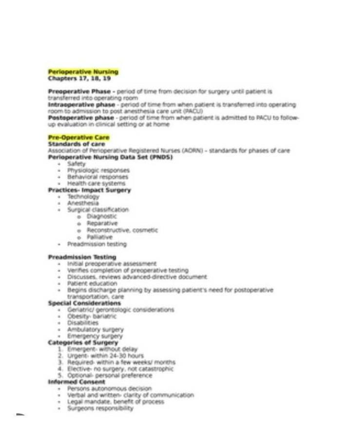 Care, Safety, and Considerations in Perioperative Nursing