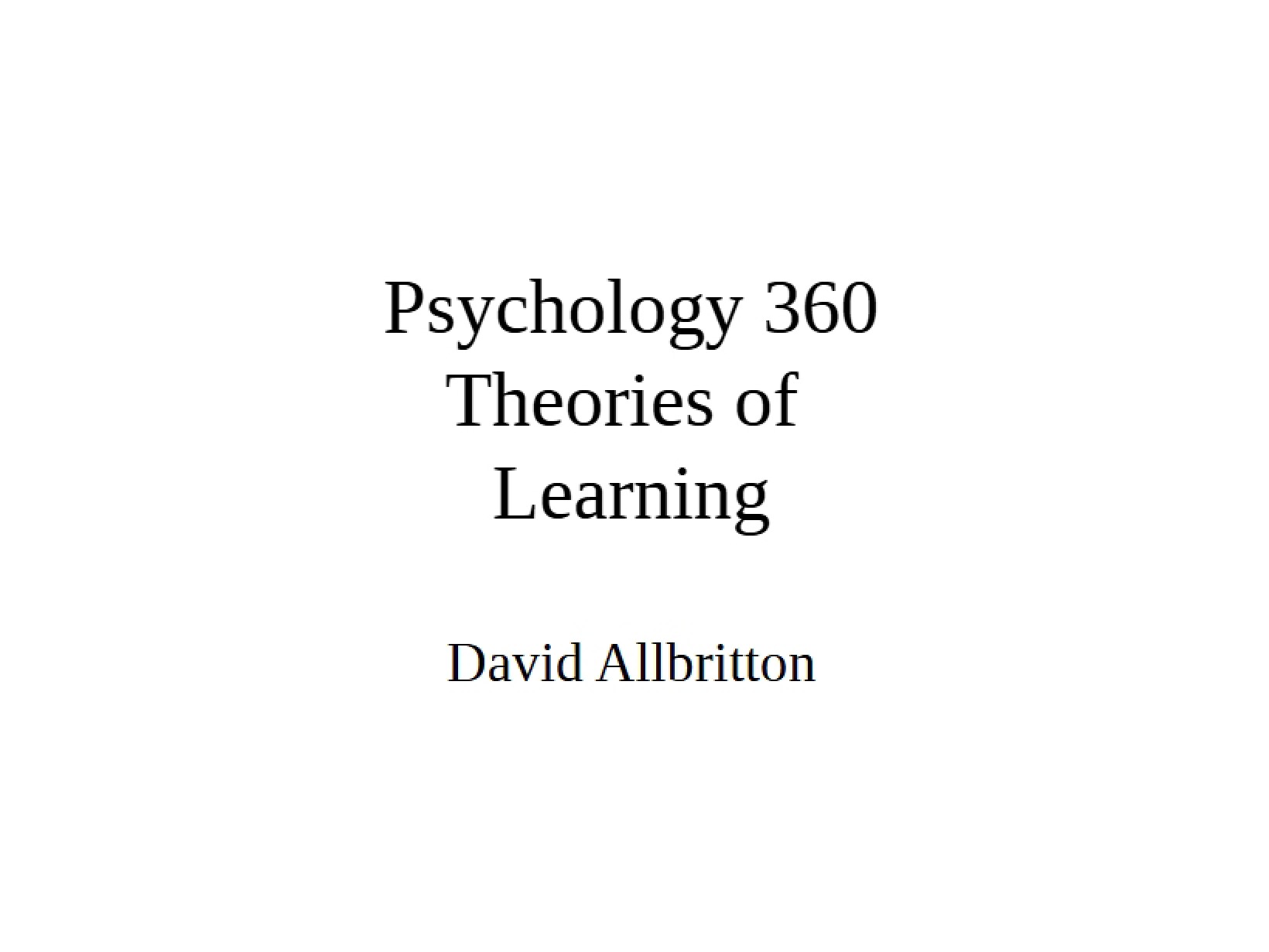 Lecture 1 Intro to PSY 360