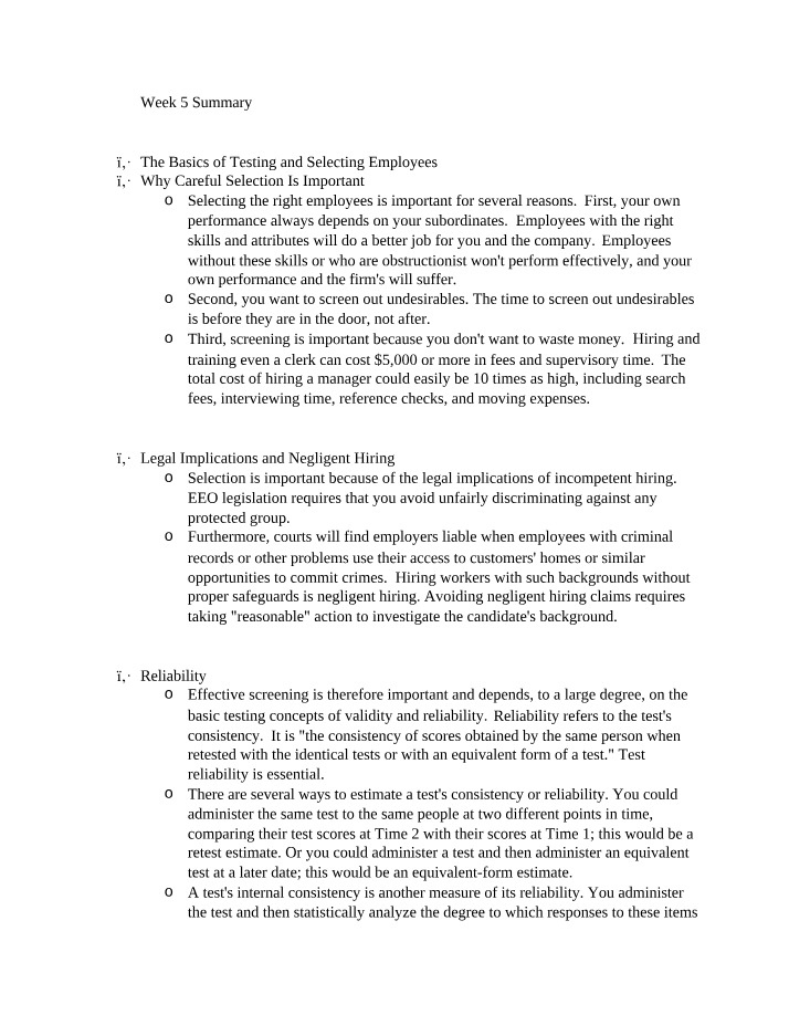 Testing and Selecting Employees - Legal Importance