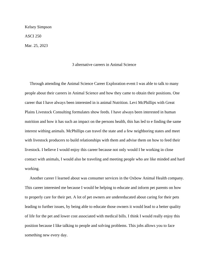Extra Credit - Kelsey Simpson (ASCI 250)