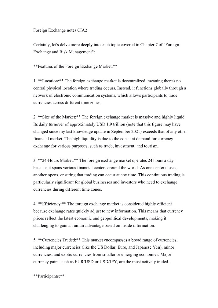 CIA-2 - Foreign Exchange Notes