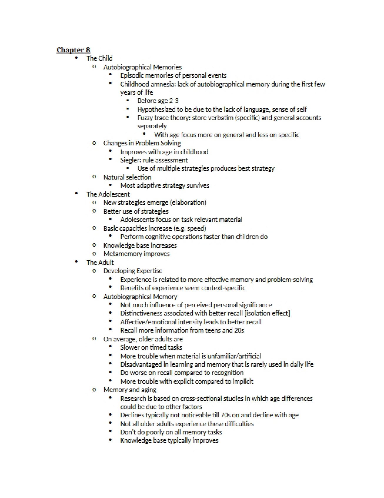 Developing Child Insights from Chapter 8