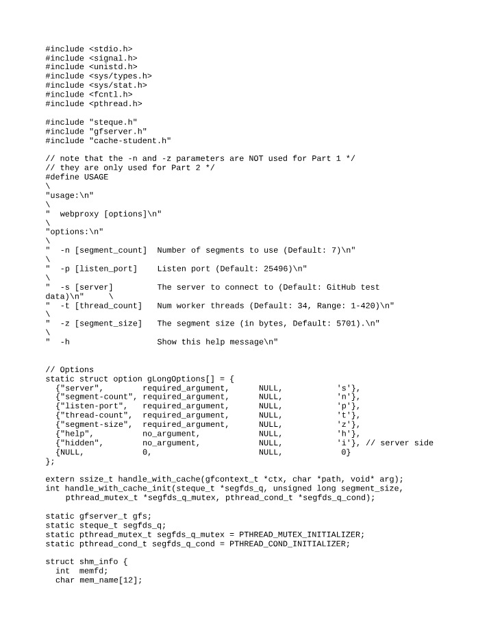 Web Proxy Server Implementation using C and Multi-threading