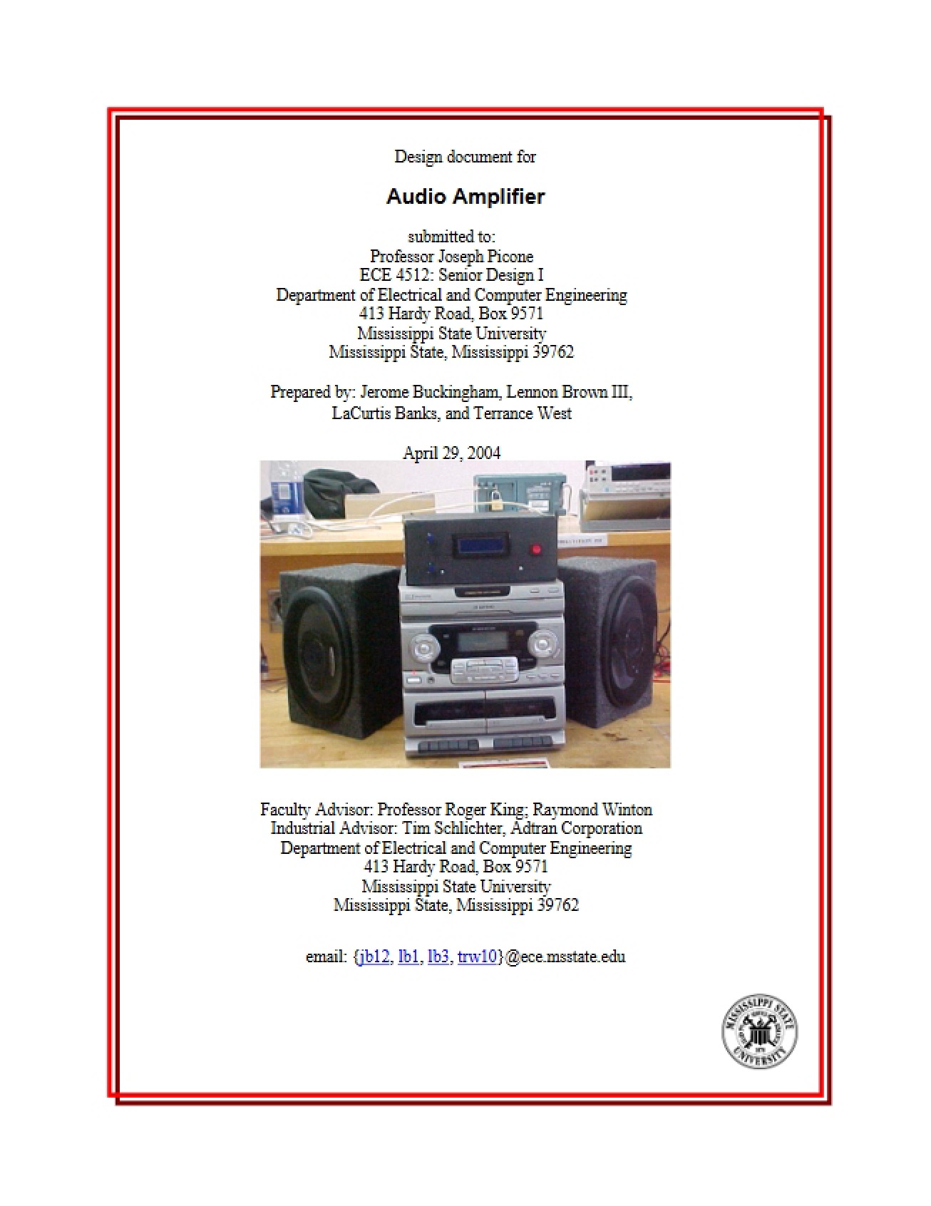Audio Amp Design Documentation
