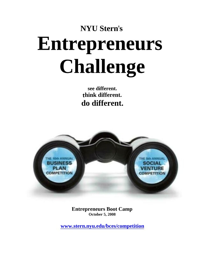 Entrepreneurs Challenge at NYU Stern