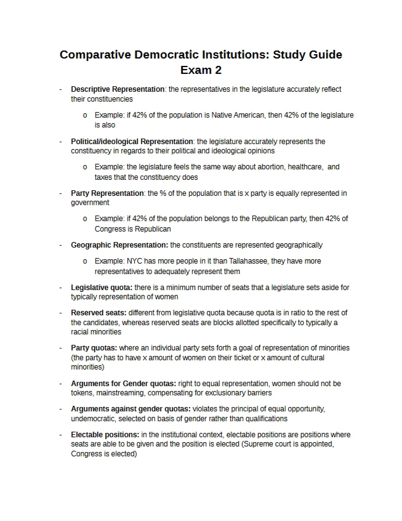 Preparation Guide for Exam Two