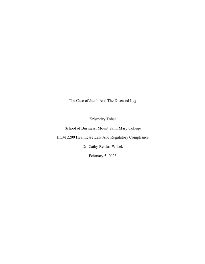 Case Study Analysis - Preventing Infections in Healthcare