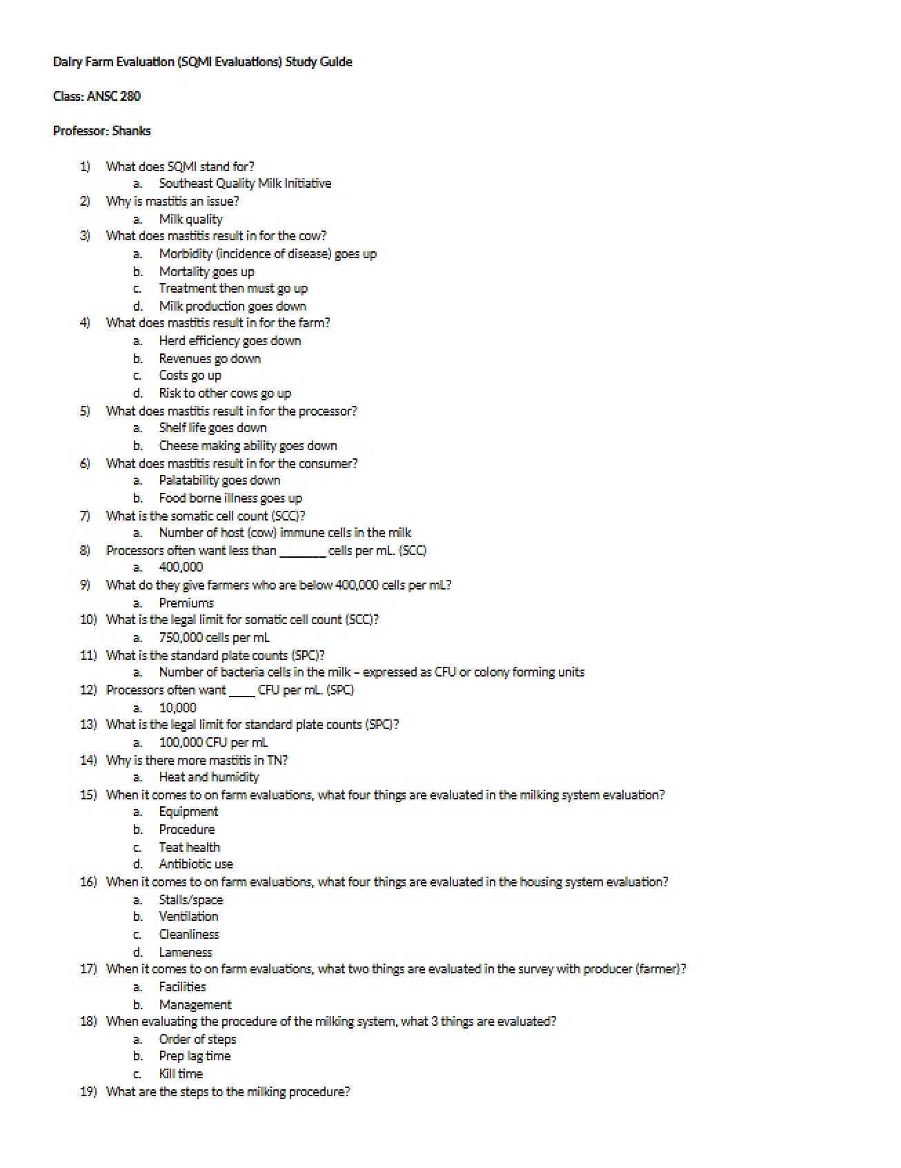 Livestock Management Study Guide