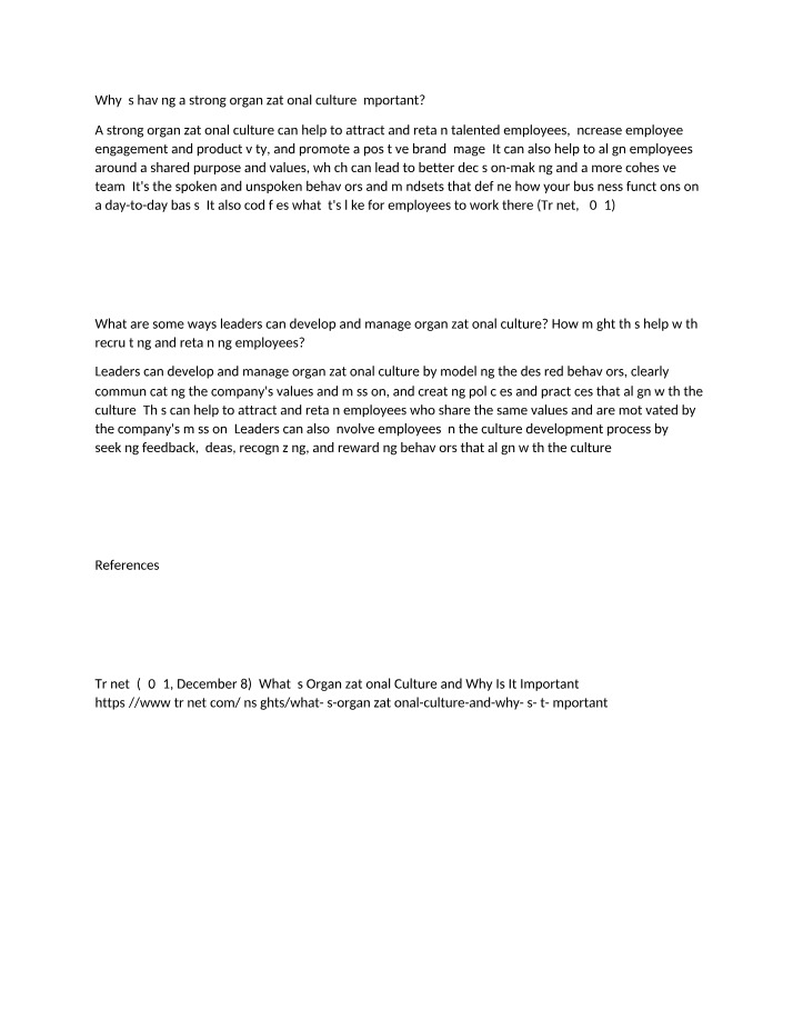 Week 5 Discussion - Culture Development and Management