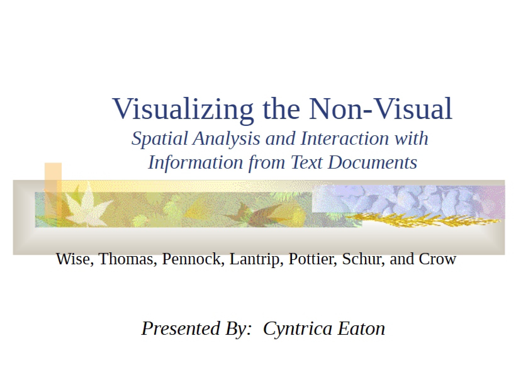 Non-Visual Visualization