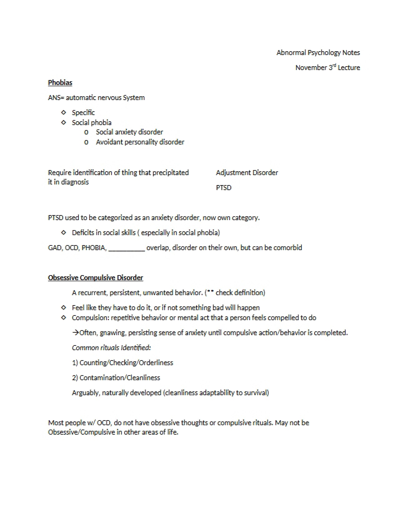 Abnormal Psychology Overview