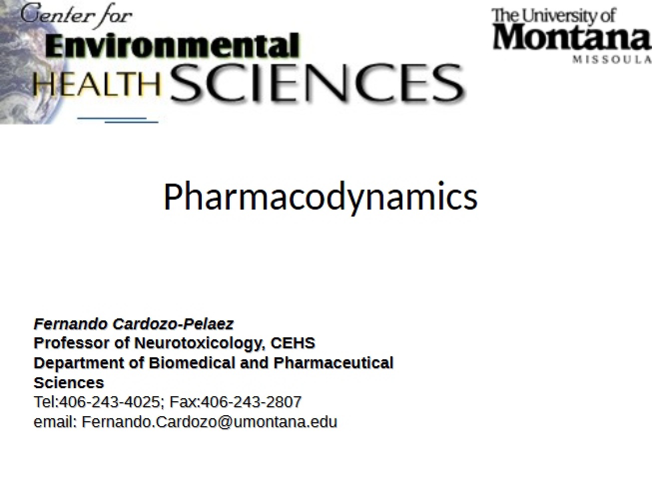 Part One Pharmacodynamics