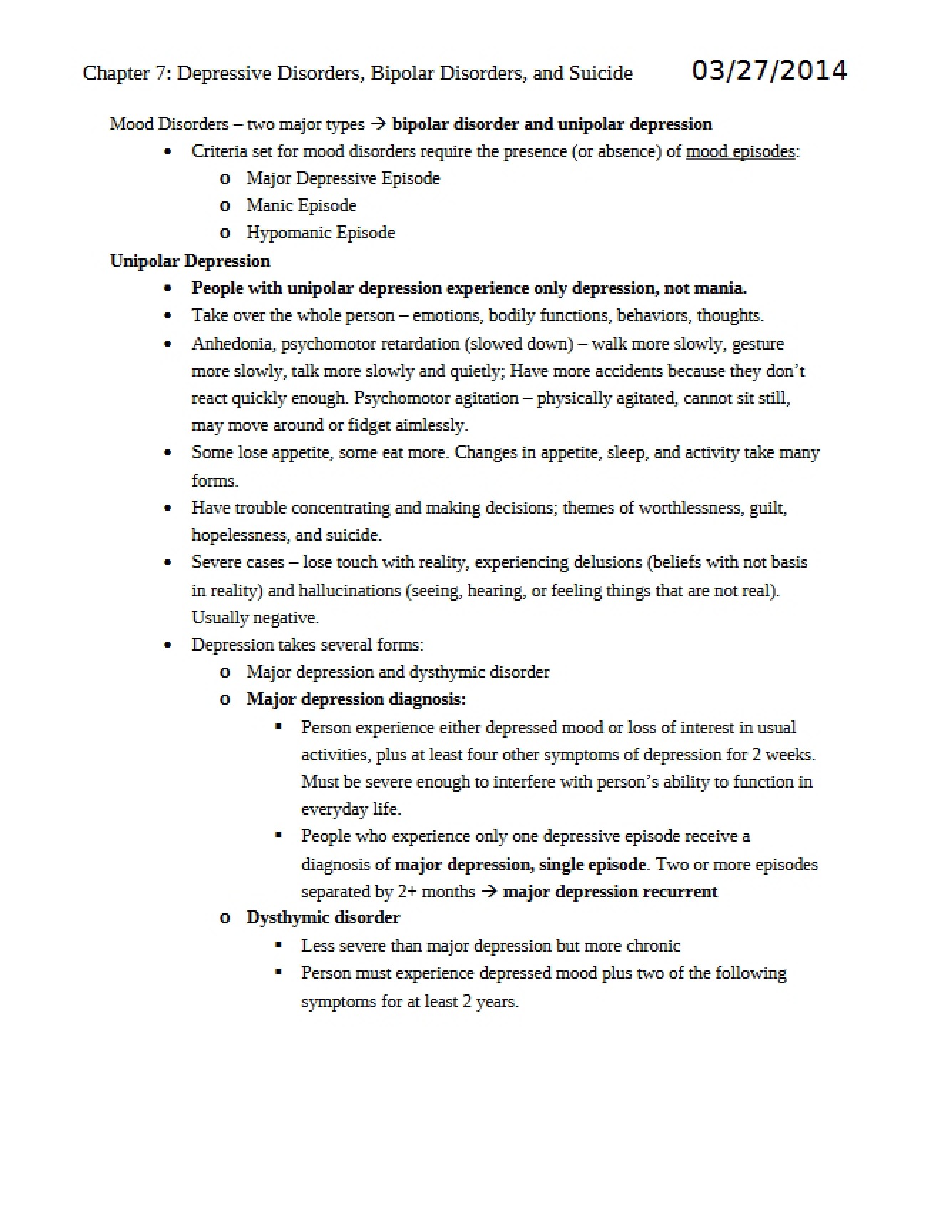 In-depth Look at Depressive and Bipolar Disorders and Suicide