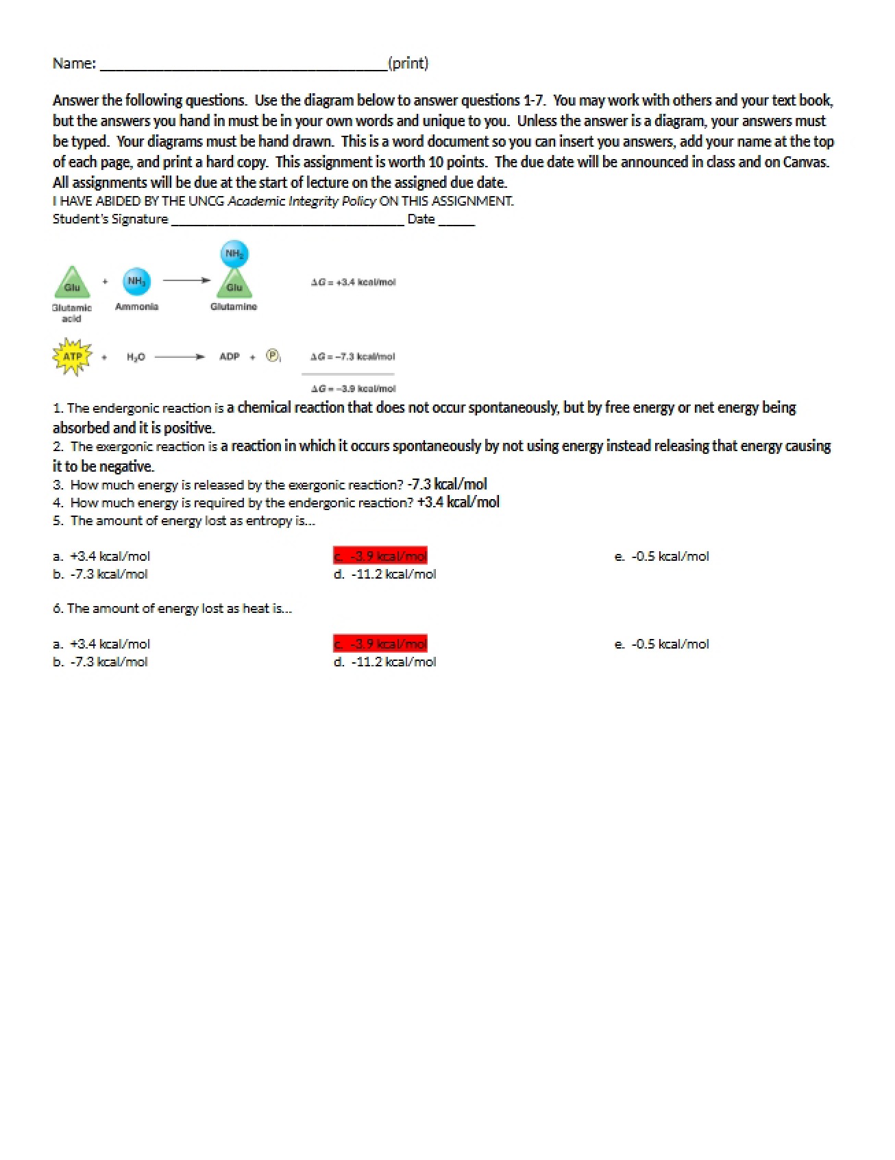 Assignment 1 Reaction Coupling Practice