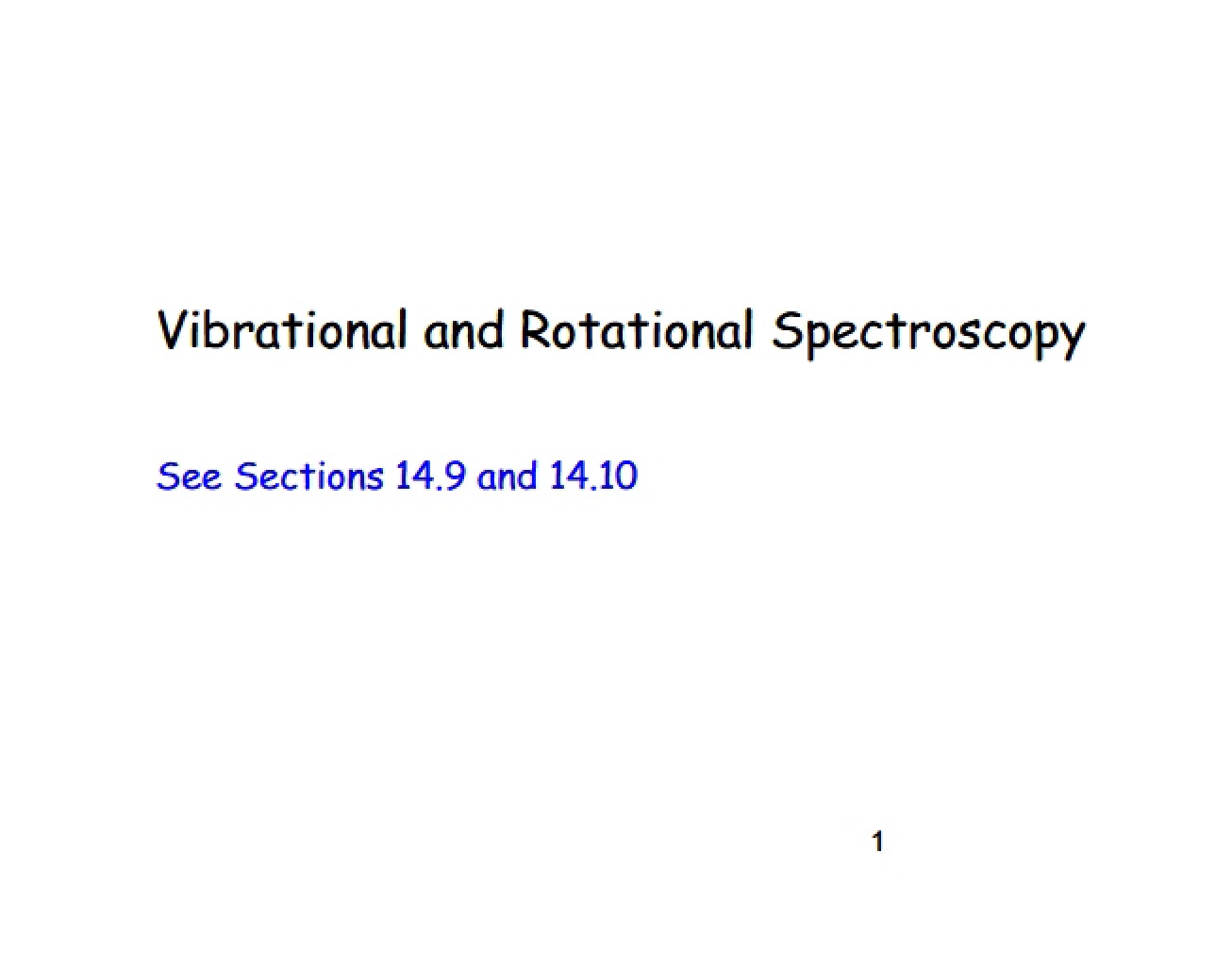 Vibrational and Rotational Spectroscopy