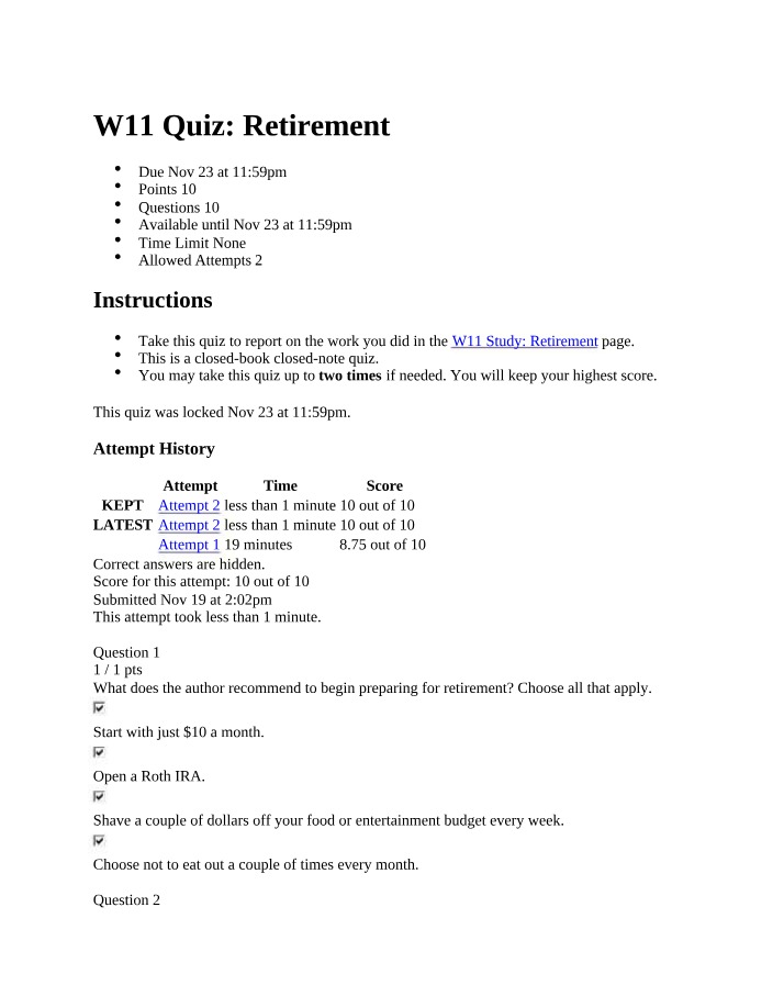 FCS 340 Quiz for Week 11