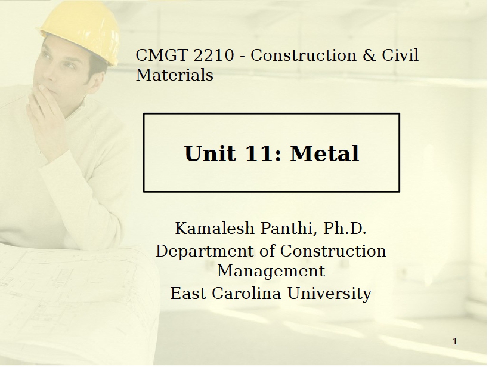 Metal Materials (Lecture 11)