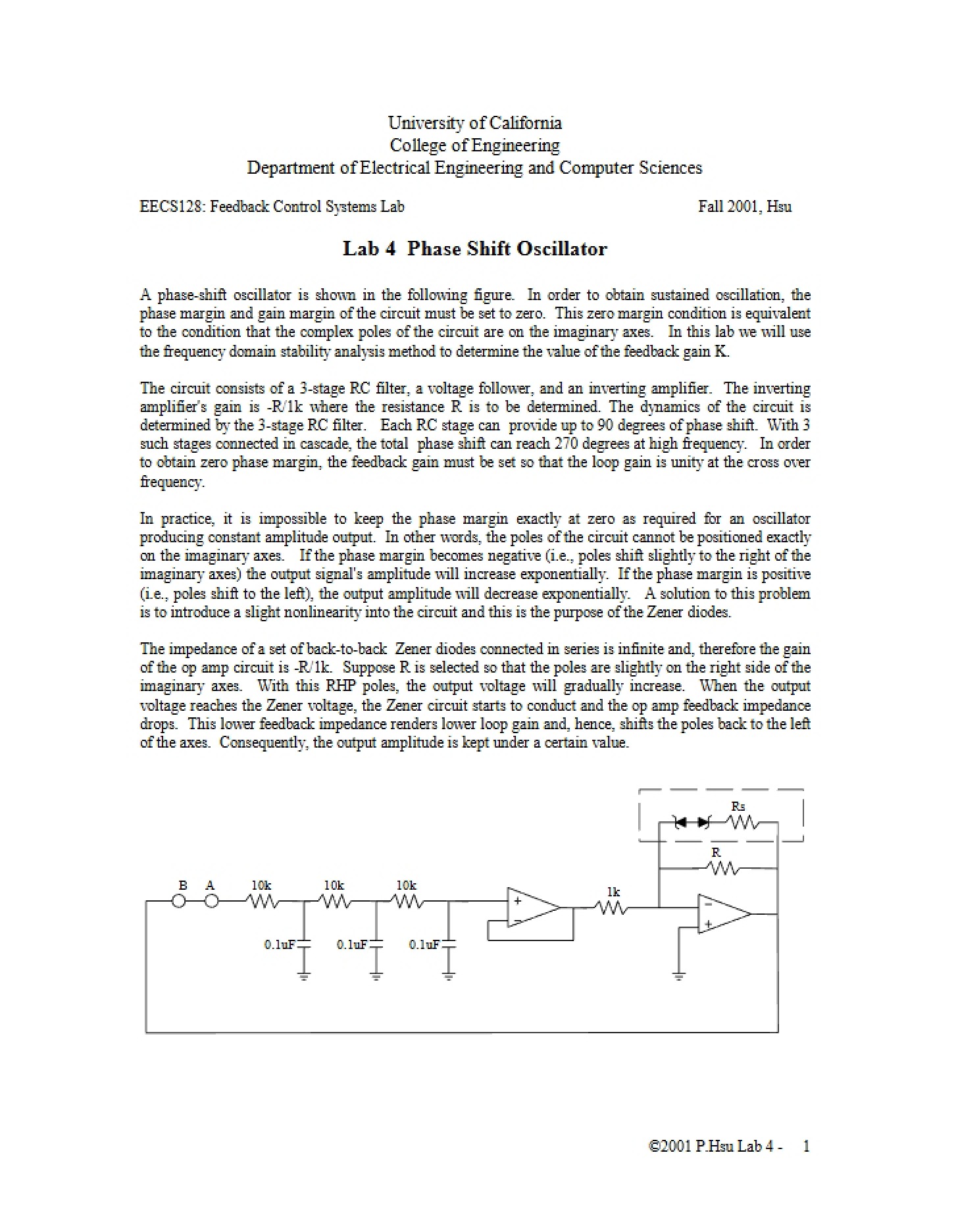 Experiment 4 Phase Shift Oscillator