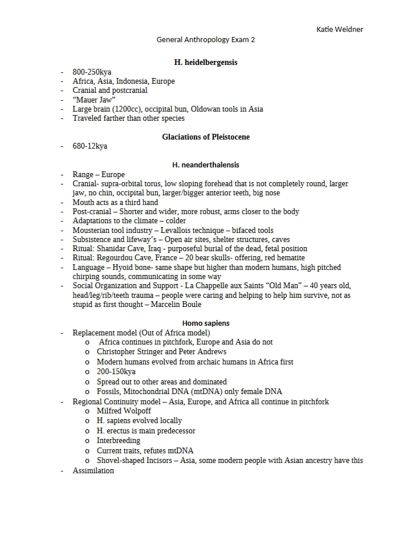 Exam 2 Anthropology (General) - 8 Pages