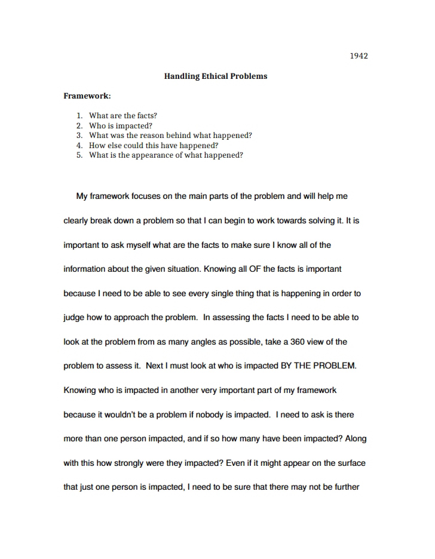 Paper on Ethics