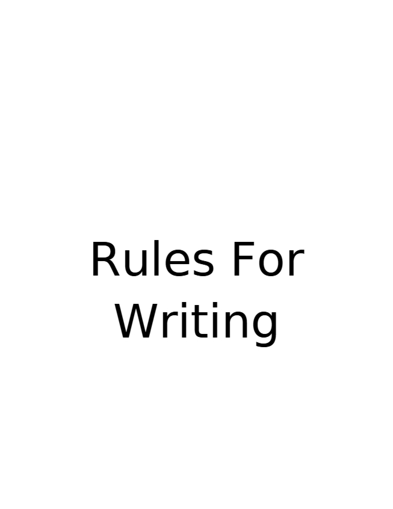 Writing Guidelines