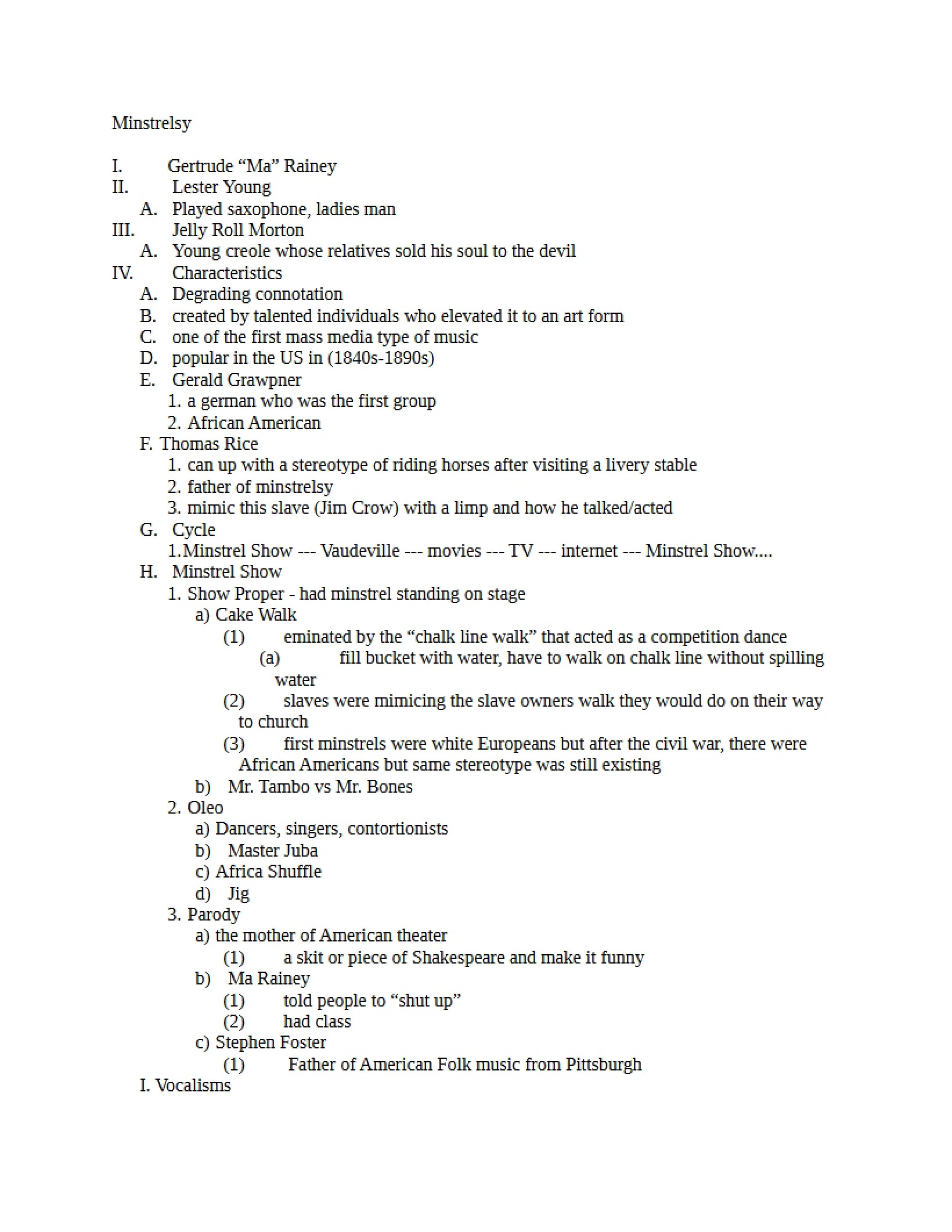 Fifth Chapter Minstrelsy