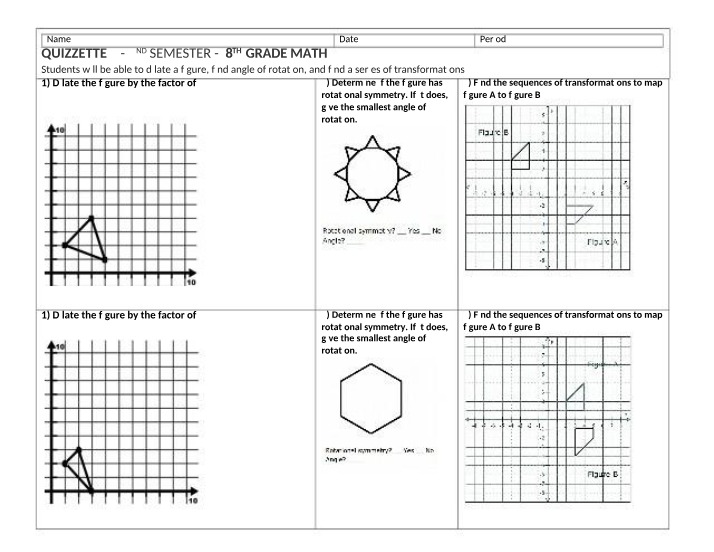 8th Grade Math Quizzette 7