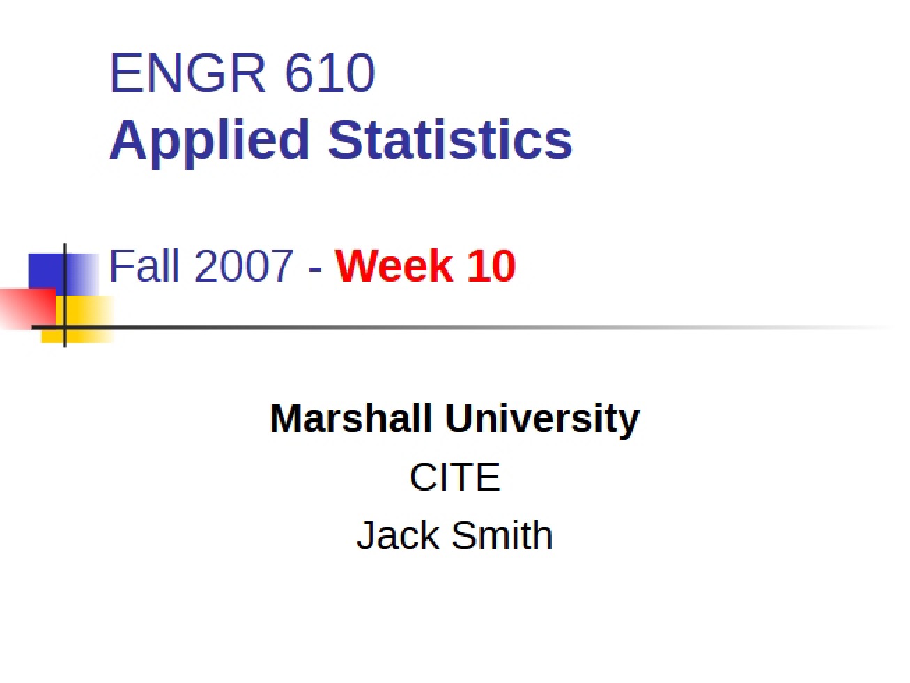 Applied Statistics Overview
