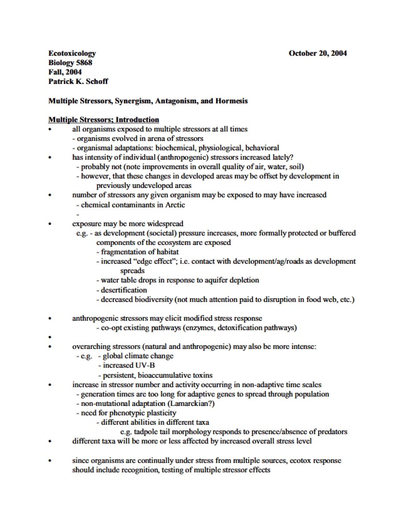 Ecological Toxicology