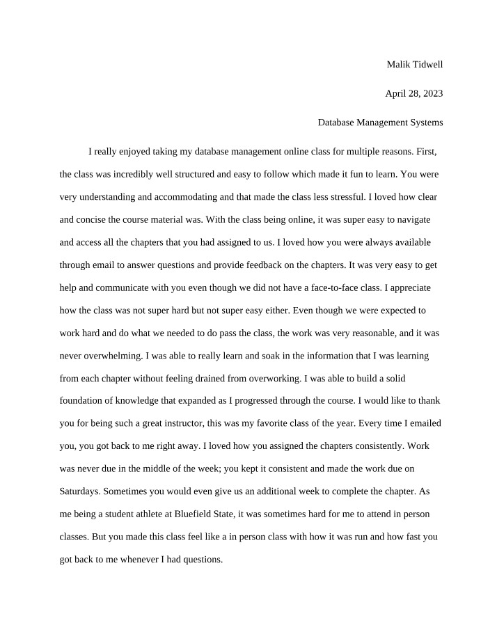 BUSS120 Course Essay