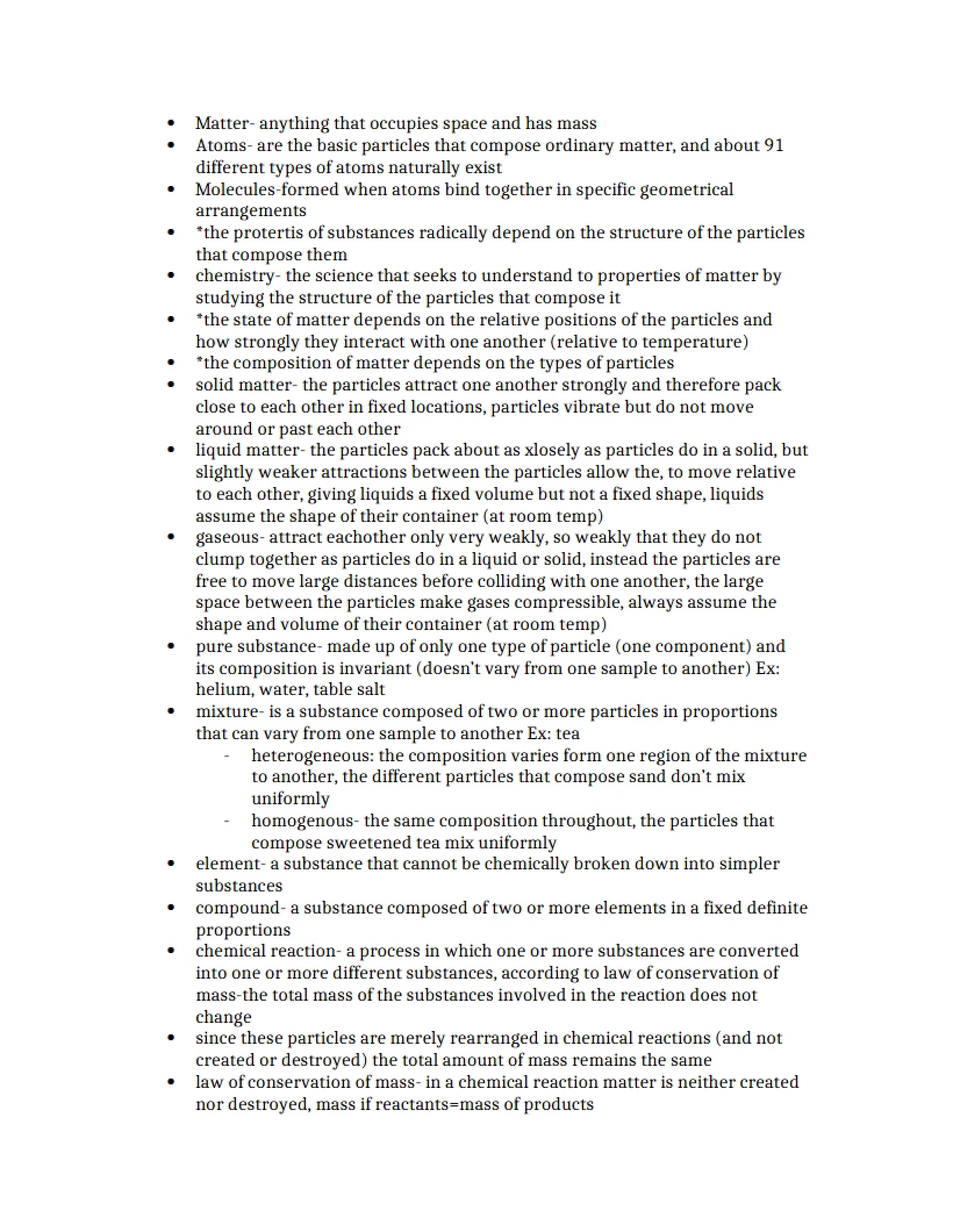 Subject Documentation for General Chemistry