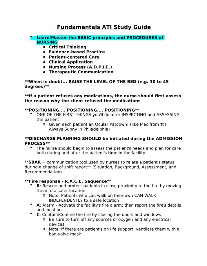 Fundamentals of Nursing - Critical Thinking and Evidence-based