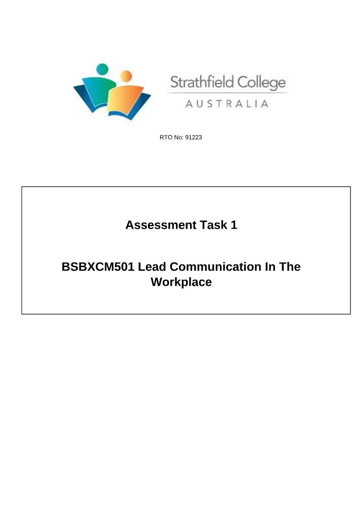 Legislative and Organizational Requirements - Assessment Task 1