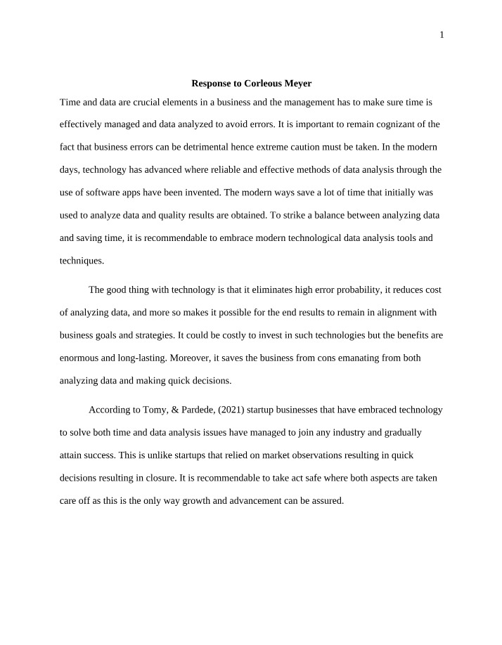 Response for Michael Grimes