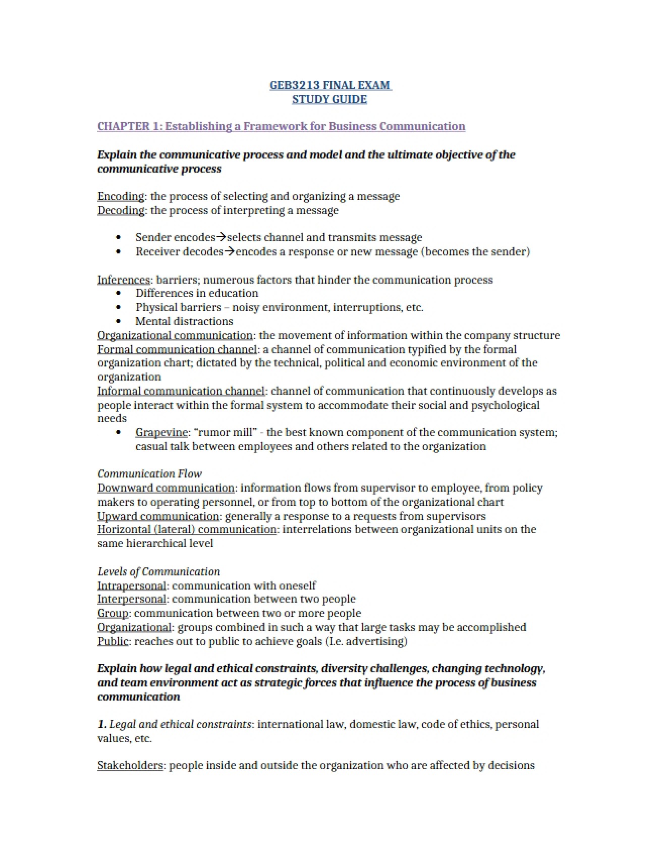 Chapter One Building a Communication Framework